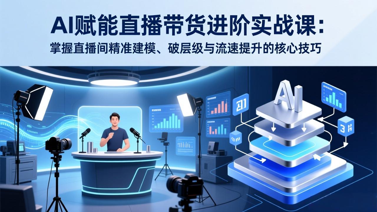 AI赋能直播带货进阶实战课：掌握直播间精准建模、破层级与流速提升的核心技巧-小艾项目网