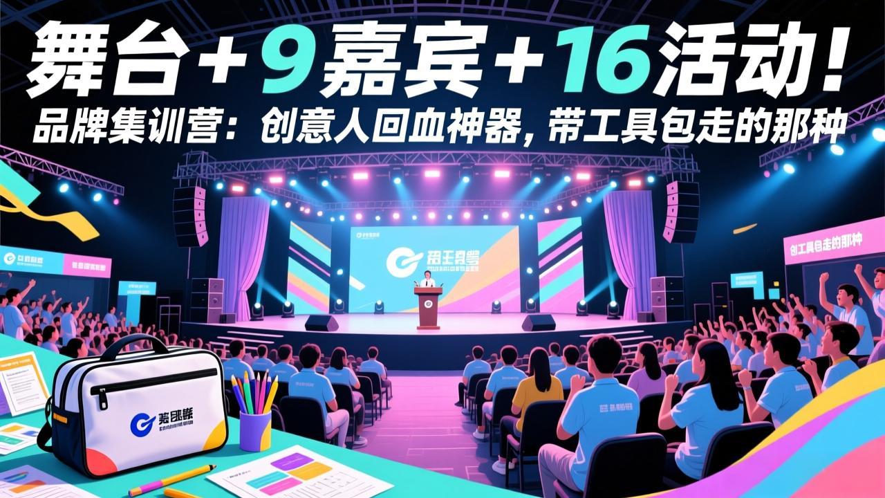 舞台 + 9 嘉宾 + 16 活动！品牌集训营：创意人回血神器，带工具包走的那种-小艾项目网