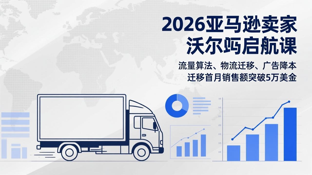 2026亚马逊卖家沃尔玛启航课，流量算法、物流迁移、广告降本，迁移首月销售额突破5万美金-小艾项目网