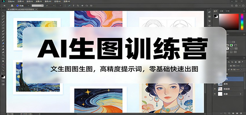 AI生图训练营：文生图图生图，高精度提示词，零基础快速出图-小艾项目网
