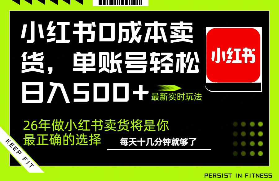 小红书0成本AI卖货，单账号轻松日入500+，完全托管AI，可矩阵放大-小艾项目网