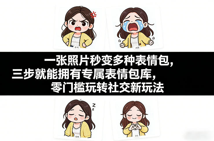 一张照片秒变多种表情包，三步就能拥有专属表情包库，零门槛玩转社交新玩法【文档】-小艾项目网
