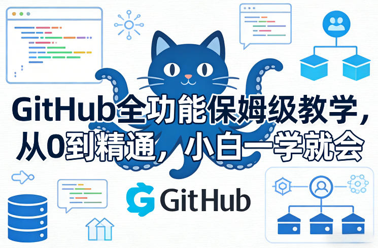 GitHub全功能保姆级教学，从0到精通，小白一学就会-小艾项目网