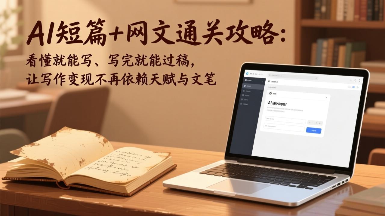 AI短篇+网文通关攻略：看懂就能写、写完就能过稿，让写作变现不再依赖天赋与文笔-小艾项目网