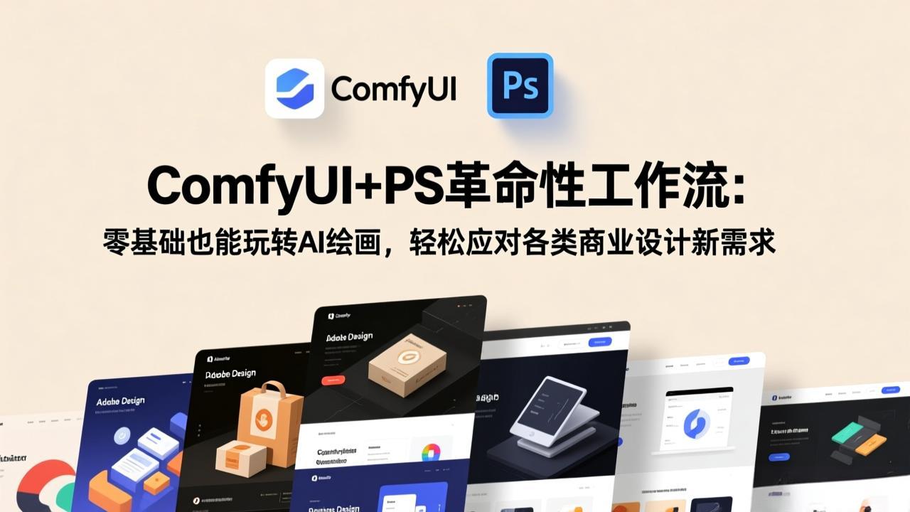 ComfyUI+PS革命性工作流：零基础也能玩转AI绘画，轻松应对各类商业设计新需求-小艾项目网