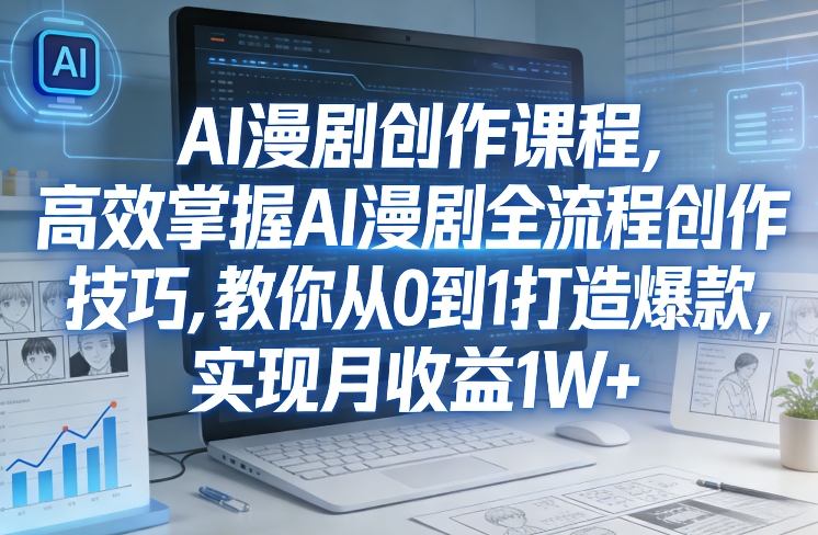 某社群AI漫剧创作课程，高效掌握AI漫剧全流程创作技巧，教你从0到1打造爆款，实现月收益1W+-小艾项目网