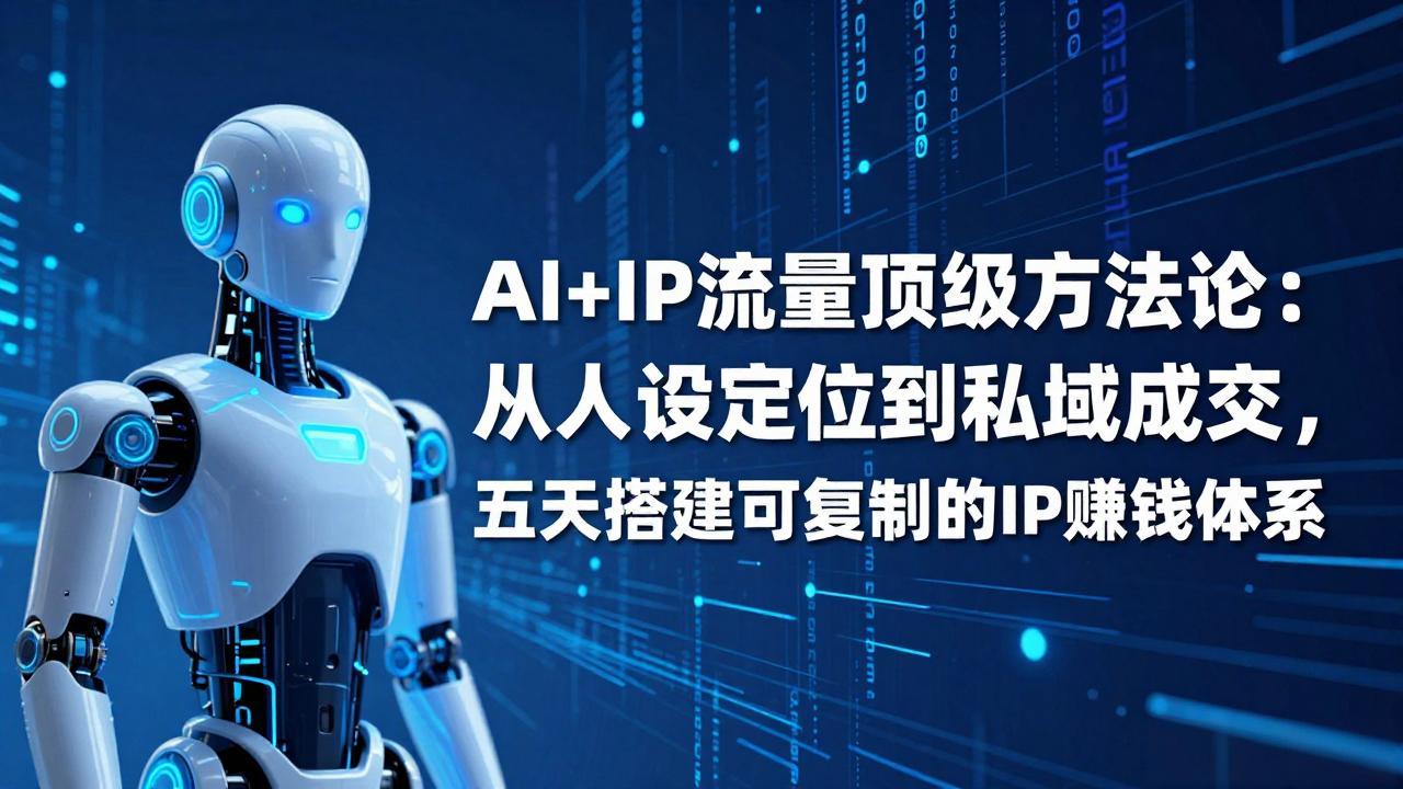 AI+IP顶级方法论：从人设定位到私域成交，五天搭建可复制的IP赚钱体系-小艾项目网
