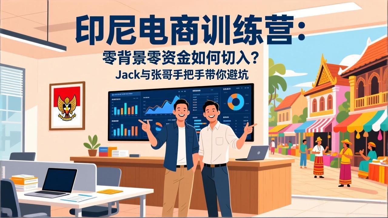 印尼电商训练营：零背景零资金如何切入？Jack与张哥手把手带你避坑-小艾项目网