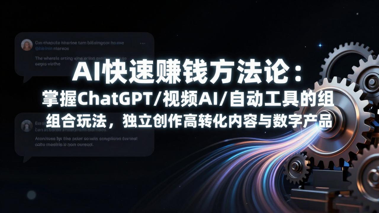 AI快速赚钱方法论：掌握ChatGPT/视频AI/自动化工具的组合玩法，独立创作高转化内容与数字产品-小艾项目网