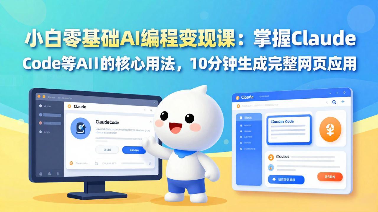 小白零基础AI编程变现课：掌握Claude Code等AI工具的核心用法，10分钟生成完整网页应用-小艾项目网