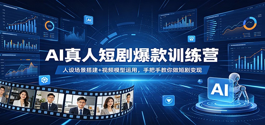 AI真人短剧爆款训练营：人设场景搭建+视频模型运用，手把手教你做短剧变现-小艾项目网