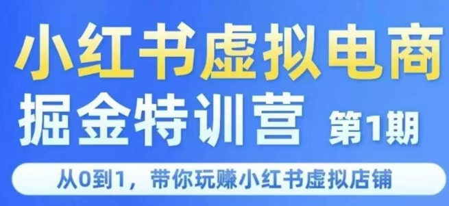 小红书虚拟电商掘金特训营第1期，从0到1，带你玩转小红书虚拟店铺-小艾项目网