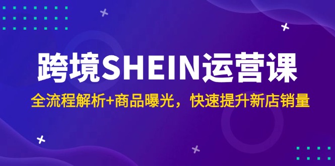 跨境SHEIN运营课，全流程解析+商品曝光，快速提升新店销量-小艾项目网