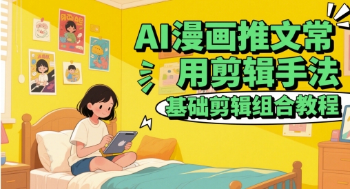AI漫画推文常用剪辑手法，基础剪辑组合教程-小艾项目网