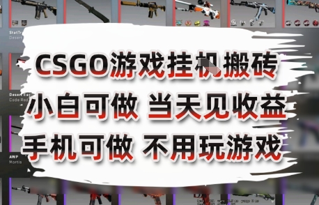 CSGO游戏挂G搬砖，小白纯手机即可操作，不用电脑打游戏，日入3张+，副业网创项目【揭秘】-小艾项目网