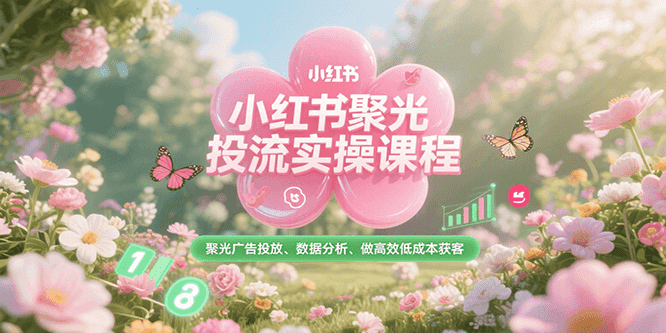 小红书聚光投流实操课程，聚光广告投放、数据分析、做高效低成本获客-小艾项目网