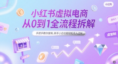 小红书虚拟电商从0到1全流程拆解，手把手教你复制，新手小白也能轻松月入过W-小艾项目网