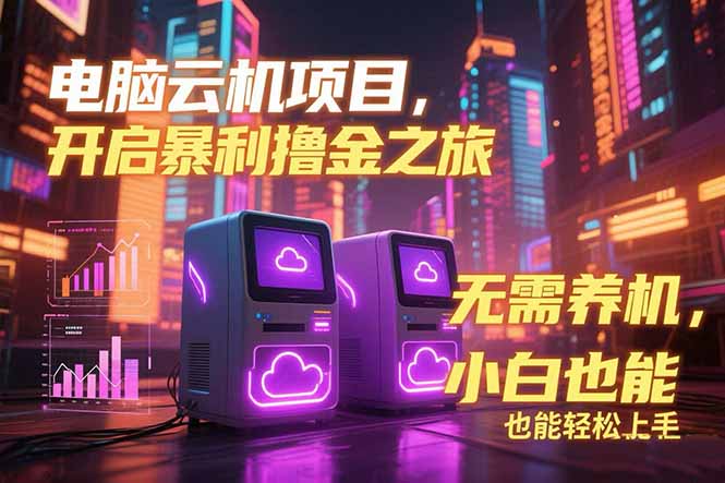 电脑云机项目 暴力撸金玩法，不需要养机 配置没有要求 单机100个窗口一…-小艾项目网