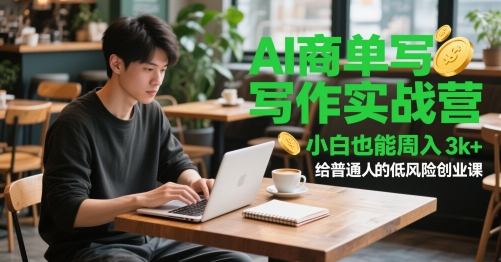 AI商单写作实战营，小白也能周入3k+，给普通人的低风险创业课-小艾项目网