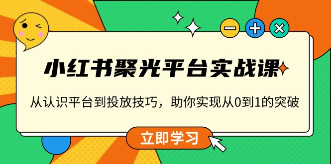 小红书 聚光平台实战课，从认识平台到投放技巧，助你实现从0到1的突破-小艾项目网