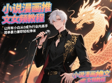 小说漫画推文女频教程，让所有小白从0成为行业内高手，简单暴力兼职轻松挣米-小艾项目网