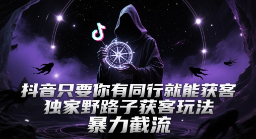 抖音只要你有同行就能获客，独家野路子获客玩法，暴力截流【揭秘】-小艾项目网