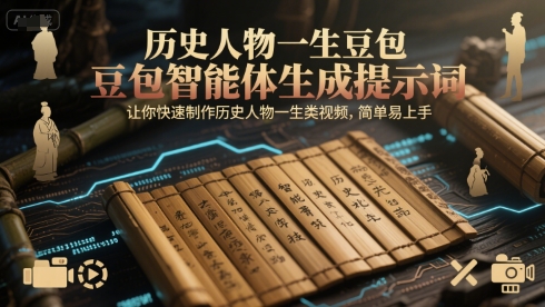 历史人物一生豆包智能体生成提示词，让你快速制作历史人物一生类视频，简单易上手-小艾项目网