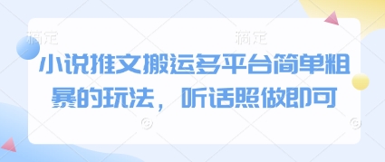 小说推文搬运多平台简单粗暴的玩法，听话照做即可-小艾项目网