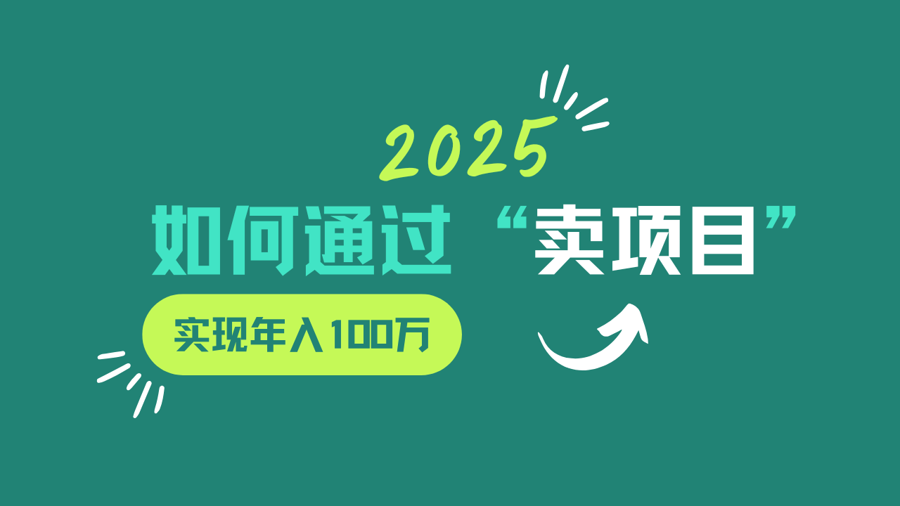 2025年如何通过“卖项目”实现年入100w-小艾项目网
