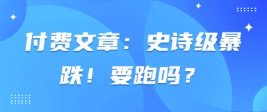 付费文章：史诗级暴跌！要跑吗？-小艾项目网