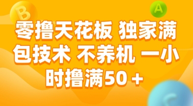 零撸天花板，独家满包技术，不用养机，一小时撸满50+，收益稳定【揭秘】-小艾项目网