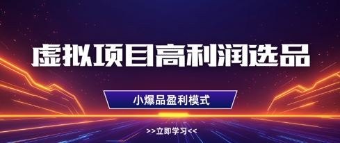 虚拟项目高利润选品方法，做好单店利润1W+，可多店倍增利润-小艾项目网