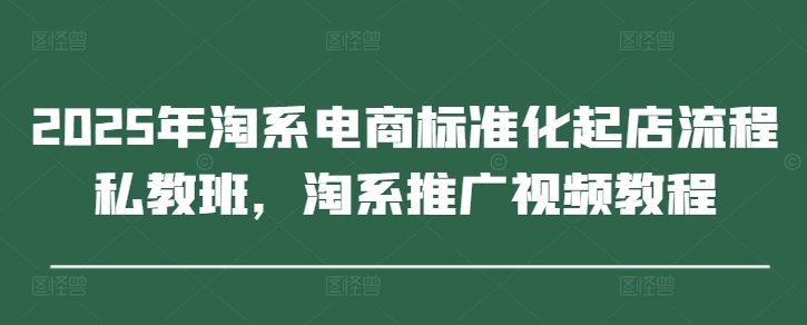 2025年淘系电商标准化起店流程私教班，淘系推广视频教程-小艾项目网