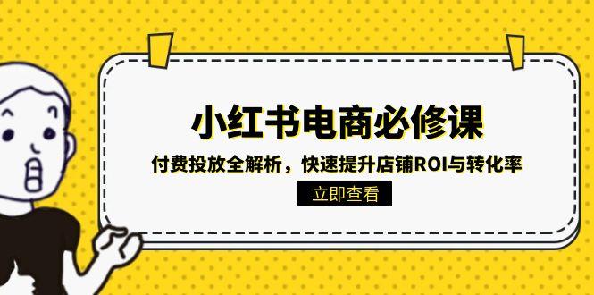 小红书电商必修课：付费投放全解析，快速提升店铺ROI与转化率-小艾项目网