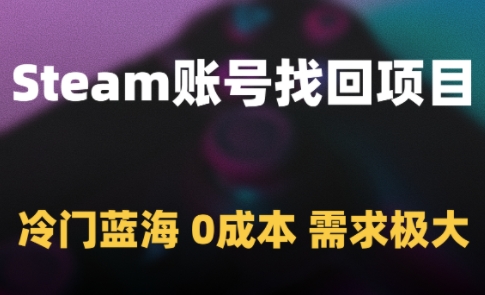 Steam账号找回项目，冷门蓝海，0成本，需求极大-小艾项目网