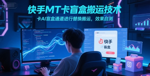 快手MT卡盲盒搬运技术，卡AI盲盒通道进行替换搬运，效果自测-小艾项目网
