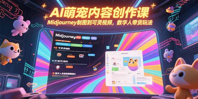AI萌宠内容创作课，Midjourney制图到可灵视频，数字人带货玩法-小艾项目网