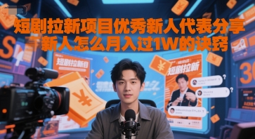 短剧拉新项目优秀新人代表分享新人怎么月入过1W的诀窍-小艾项目网