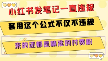 小红书发笔记一直违规，套用这个公式不仅不违规，来的还都是精准的付费粉-小艾项目网