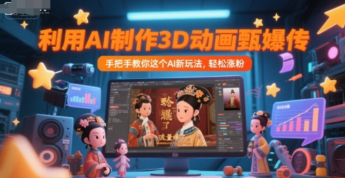 利用AI制作3D动画甄嬛传，流量爆了，手把手教你这个AI新玩法，轻松涨粉-小艾项目网