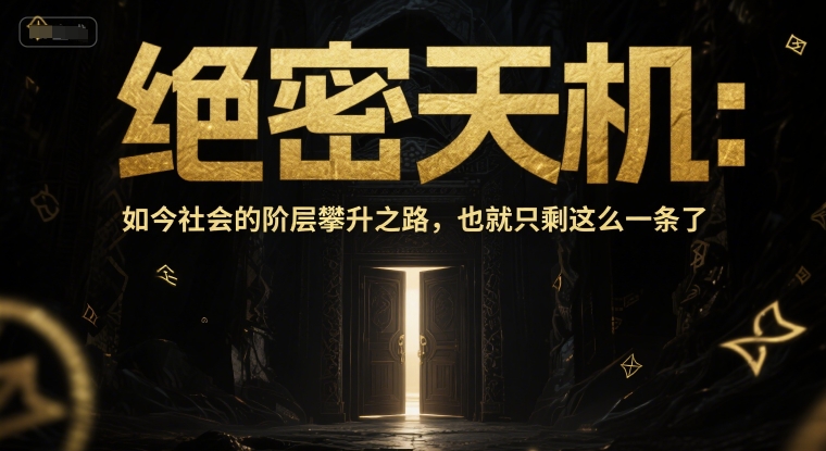 付费文章：绝密天机：如今社会的阶层攀升之路，也就只剩这么一条了-小艾项目网