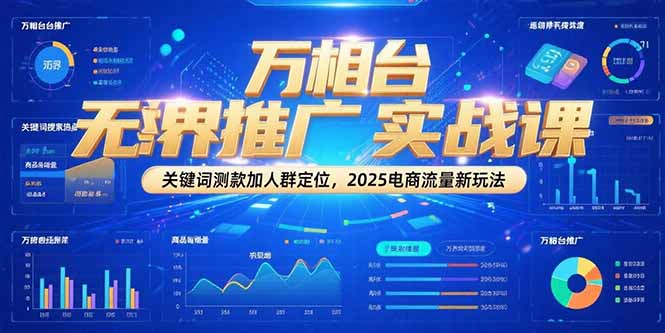 万相台无界推广实战课，关键词测款加人群定位，2025电商流量新玩法-小艾项目网