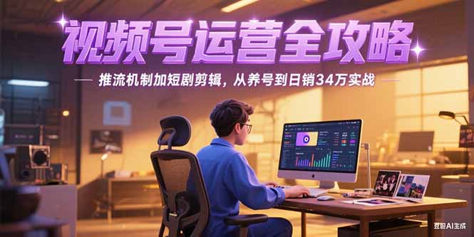 2025视频号运营全攻略，推流机制加短剧剪辑，从养号到日销34万实战-小艾项目网