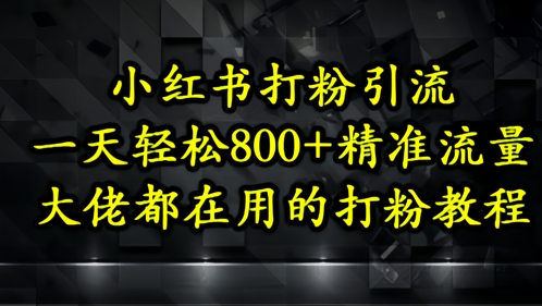 小红书打粉引流，一天轻松500+精准流量，大佬都在用的打粉教程-小艾项目网