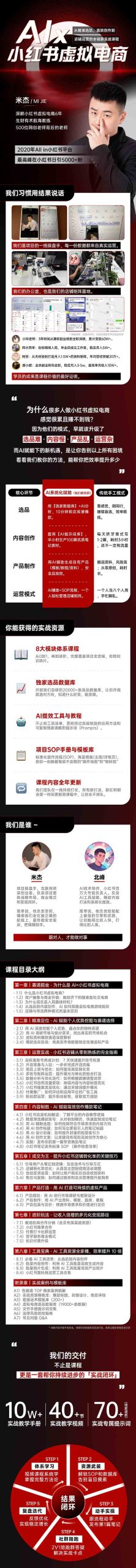单号月收3w+，小红书低成本搞钱课《AI×小红书虚拟电商》全套-小艾项目网