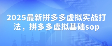 2025最新拼多多虚拟实战打法，拼多多虚拟基础sop-小艾项目网