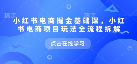 小红书电商掘金课，小红书电商项目玩法全流程拆解(更新5月)-小艾项目网