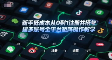 新手低成本从0到1注册并搭建多账号全平台矩阵操作教学，手机号-邮箱-IP-工具-小艾项目网