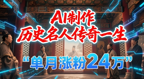 暴力起号！用AI制作历史名人传奇一生，单月涨粉24W，涨粉+变现赛道黑马来了-小艾项目网