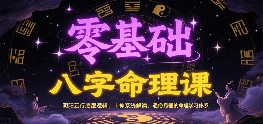 零基础八字命理课：阴阳五行底层逻辑，十神系统解读，通俗易懂的命理学习体系-小艾项目网